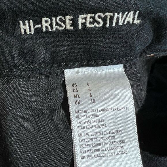 American Eagle hi rise festival Jean shorts black size 6 - Picture 8 of 12